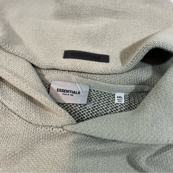 Fear of God Essentials Knit Hoodie 'Olive' - Picture 4 of 7